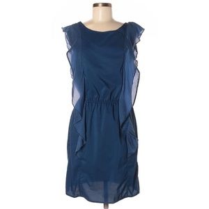 GAP blue silk blend ruffle dress #U02